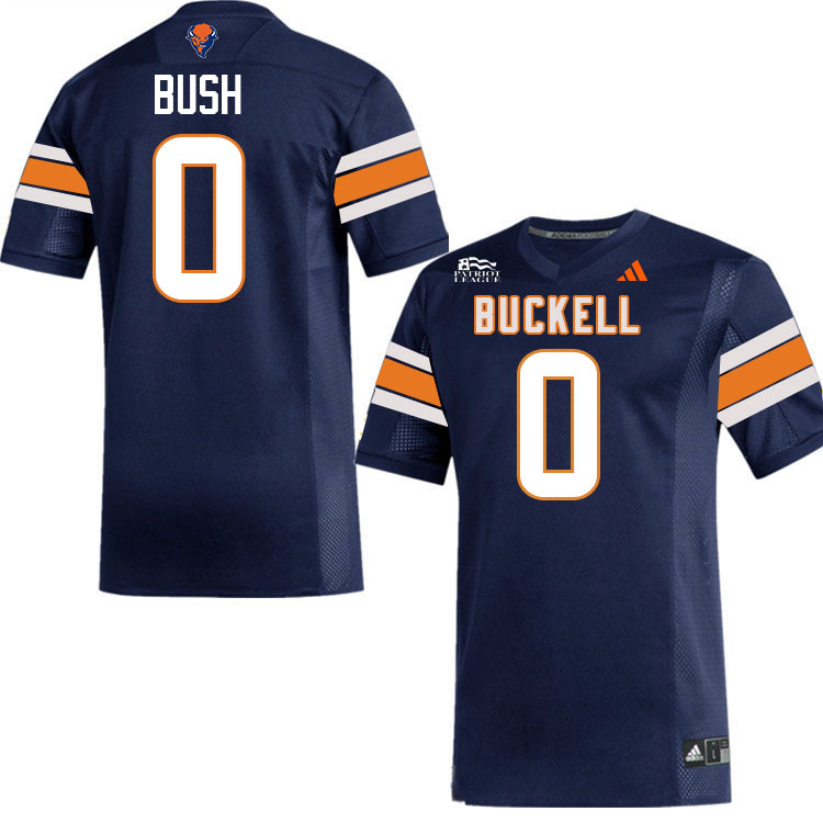 Bucknell Bison #0 Logan Bush College Football Jerseys,Uniforms-Navy